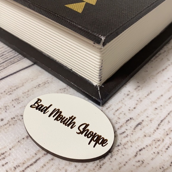 Teal Black BE BRAVE Geometric Triangle Hidden Storage Book Box - Picture 3 of 7